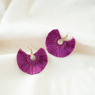 Purple Fan Earrings
