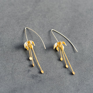Gold And Silver Flower Earring