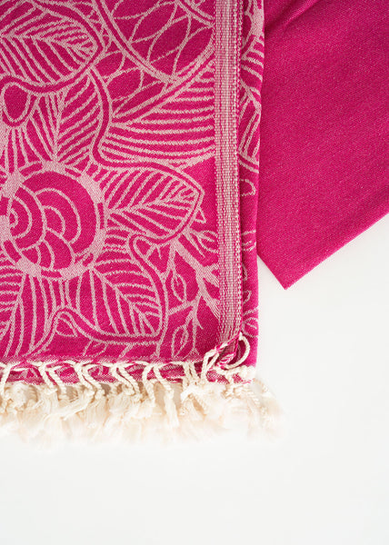 Pink Flower Turkish Towel