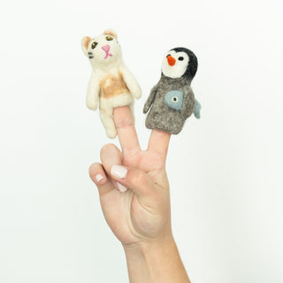 3D White Cat Finger Puppet