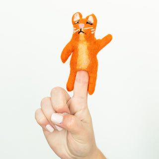 3D Orange Cat Finger Puppet