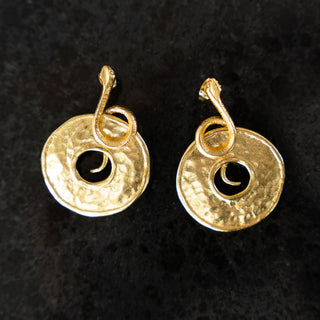 Snake Disc Earrings