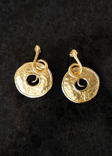 Snake Disc Earrings