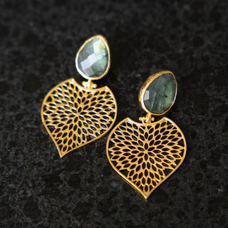 Turkish Labradorite Leaf Earrings