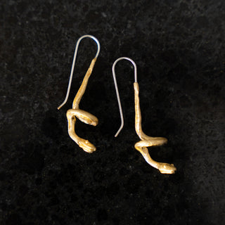 925 Plated Gold Snake Coil Earrings