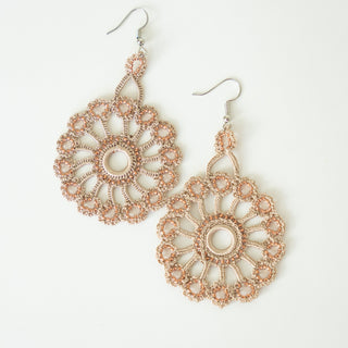 Beige Tatted Earrings