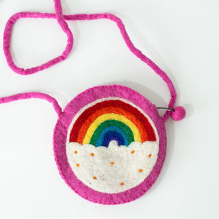 Pink Rainbow Felt Purse