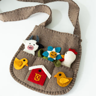 Adorable Farm Finger Puppet Bag