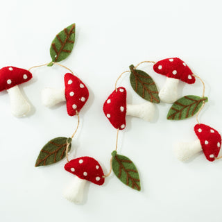 Felted Mushroom Garland