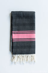 Black And Pink Turkish Towel