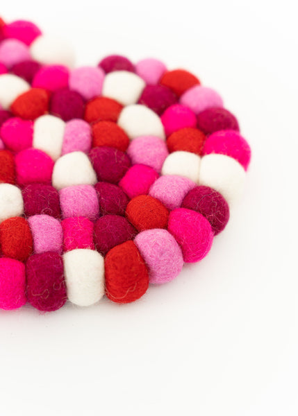 Pink and White Heart Trivet