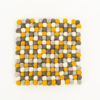 Thin Yellow And Gray Square Trivet