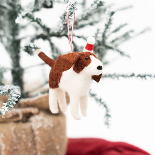 Brown And White Dog Ornament