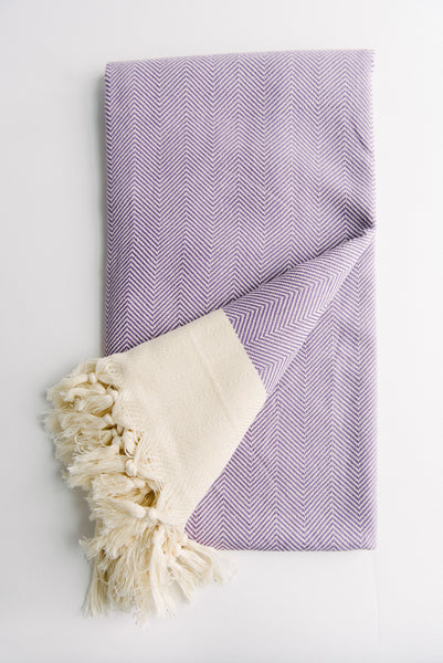 Purple Chevron Turkish Towel
