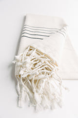 White Turkish Towel With Black Stripes