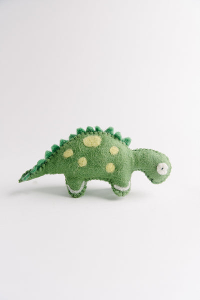Felted Green Dinosaur