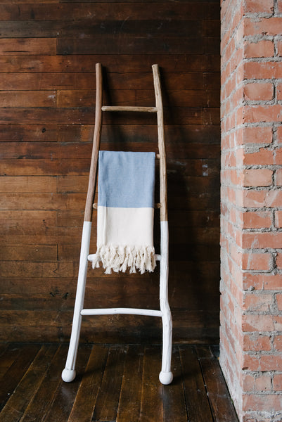 Blue Herringbone Turkish Towel