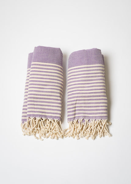 Purple Striped Turkish Towel