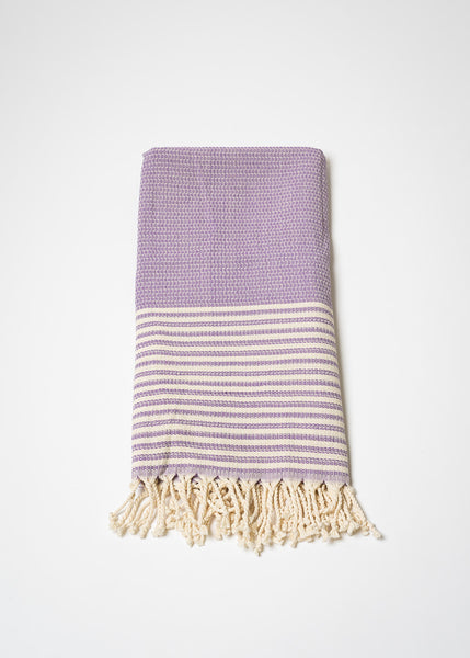 Purple Striped Turkish Towel