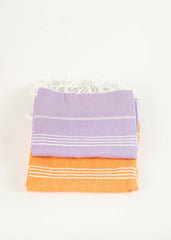 Orange And White Sultan Turkish Towel