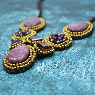 Purple Bib Necklace