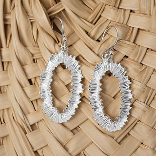 Silver Oval Earrings